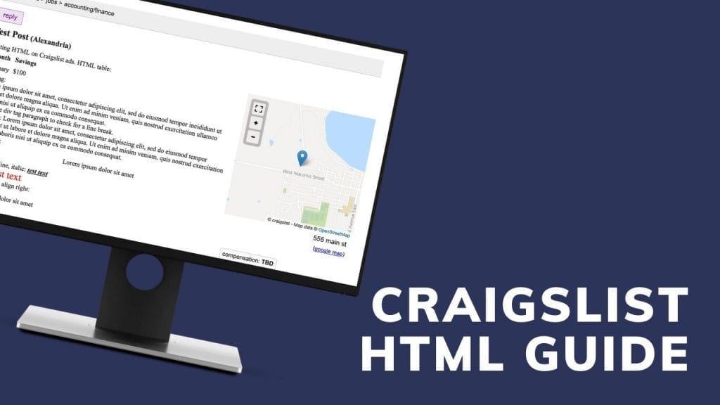 Craigslist HTML guide