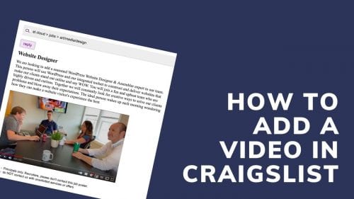 Article on how to add a video preview to a Craigslist ad